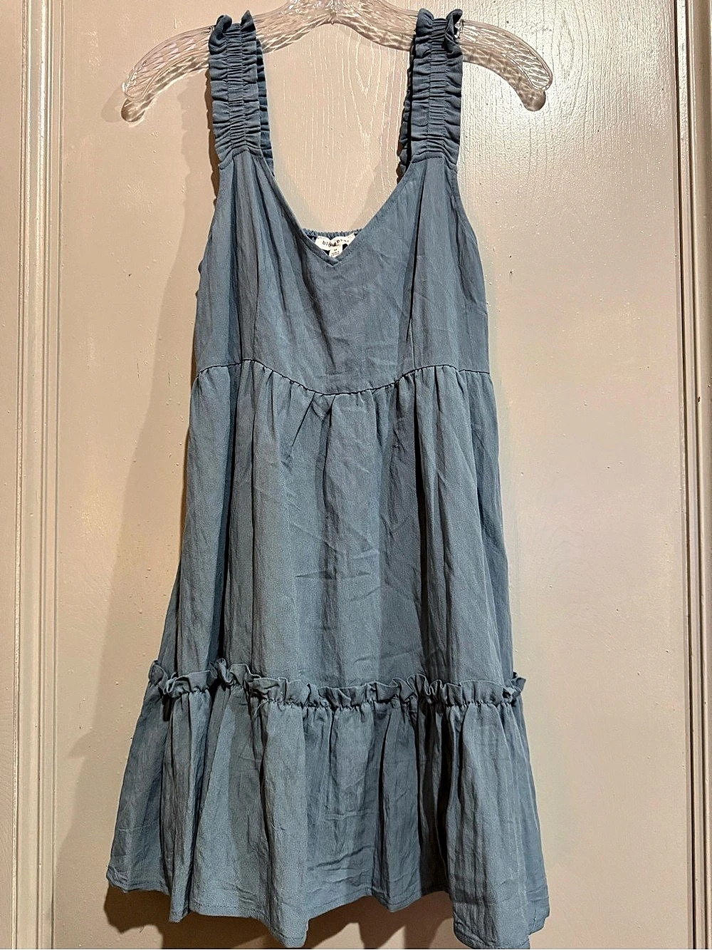 blu pepper Tiered Mini Dress in Blue Size Medium Like New
